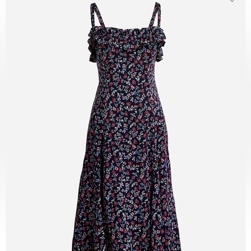JCrew Ruffle stretch silk dress in wisp floral